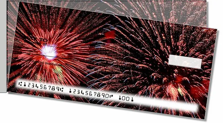 4th of July Fireworks Side Tear Personal Checks