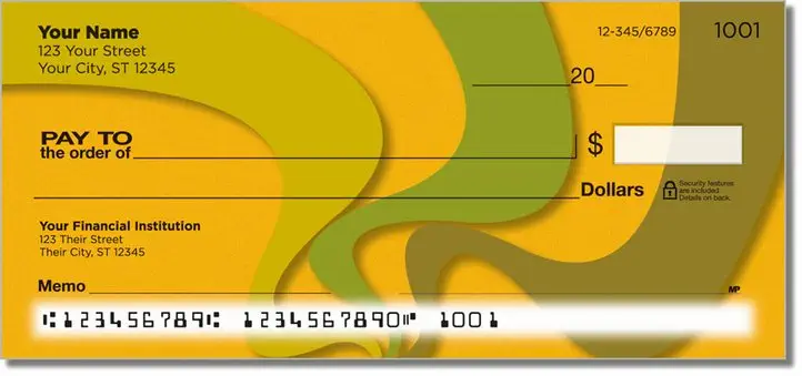 Abstract Orange Personal Checks