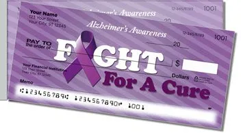 Alzheimers Awareness Side Tear Personalized Checks