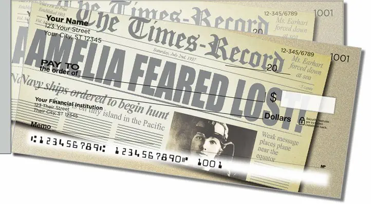 Amelia Earhart Side Tear Personal Checks