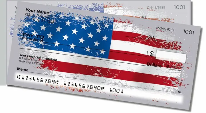 American Flag Side Tear Personal Checks