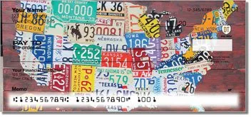 Americana License Plate Personalized Checks