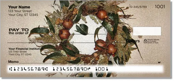 Autumn Wreath Personal Checks