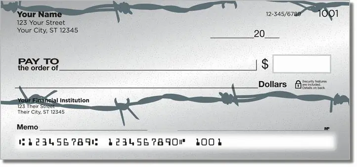 Barbed Wire Fence Personal Checks