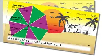 Beach Umbrella Side Tear Design Checks