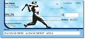 Blue Baseball Fan Personalized Checks