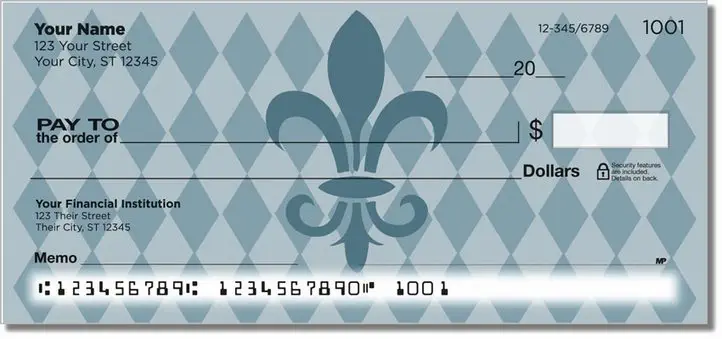 Blue Fleur de Lis Personal Checks