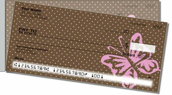 Butterfly Design Side Tear Personal Checks