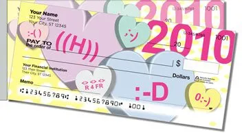 Candy Heart Side Tear Personalized Checks