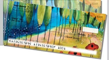 Canvas Painting Side Tear Personalized Checks