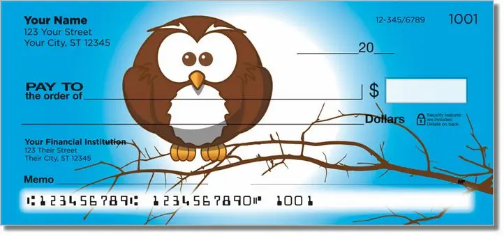 Cartoon Owl Personal Checks