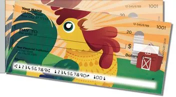 Cartoon Rooster Side Tear Personalized Checks