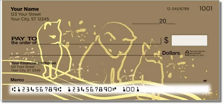 Cat Sketch Personal Checks