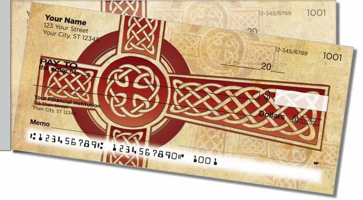 Celtic Cross Side Tear Personal Checks