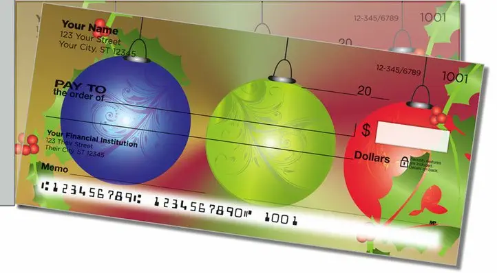 Christmas Ornament Side Tear Personal Checks