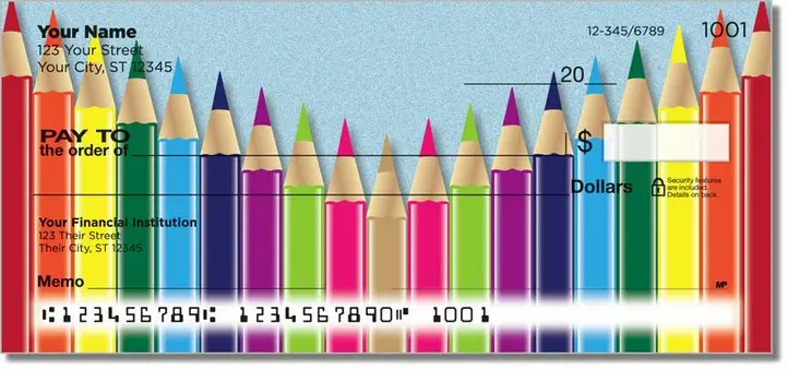 Colored Pencil Personal Checks