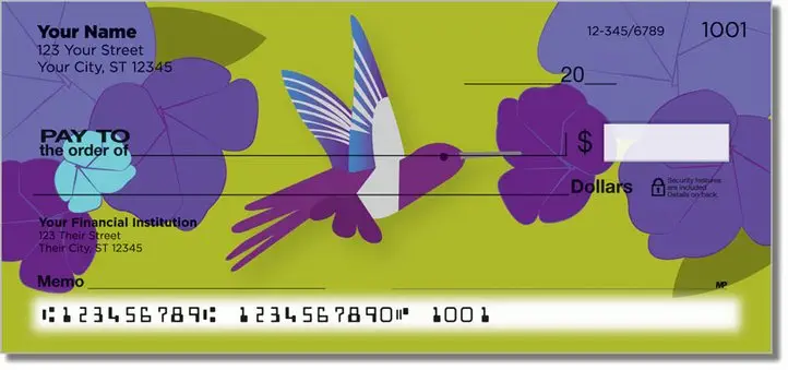 Colorful Hummingbird Personal Checks