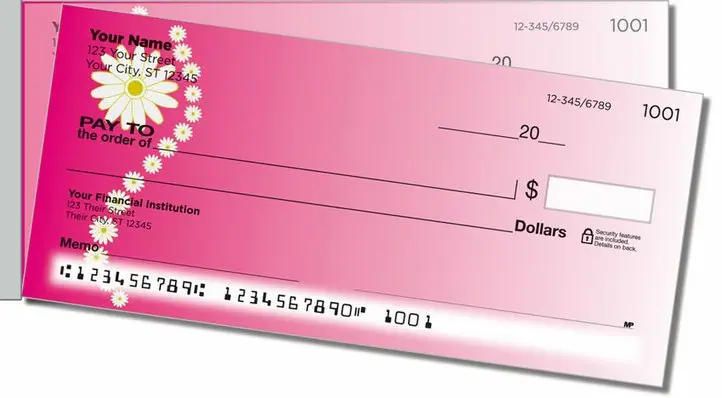 Corner Daisy Side Tear Personal Checks