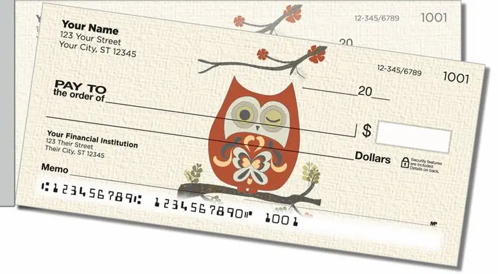 Country Owl Side Tear Personal Checks