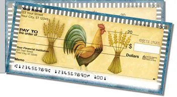 Country Rooster Side Tear Personalized Checks