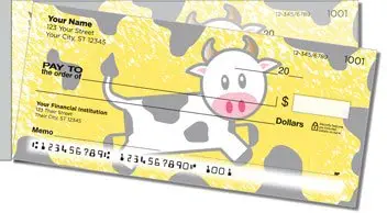 Cute Cow Side Tear Design Checks