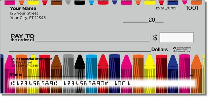 Cute Crayon Personal Checks