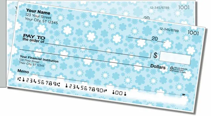 Cute Flower Side Tear Personal Checks