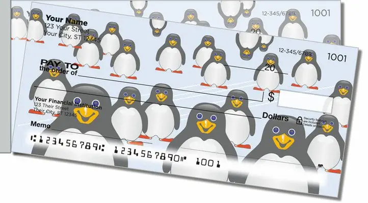Cute Penguin Side Tear Personal Checks