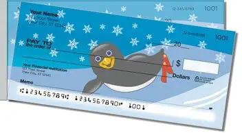 Cute Penguin Side Tear Design Checks