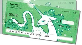 Cute Unicorn Side Tear Personalized Checks