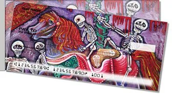 Day of the Dead Skull Side Tear Checks