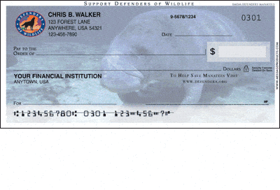 Defenders Manatees Personal Checks