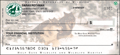 Defenders of Wildlife Wolves Personal Checks