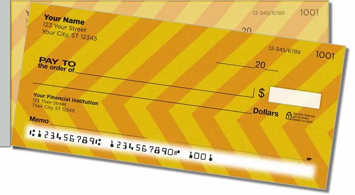 Diagonal Line Side Tear Personal Checks