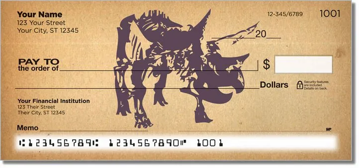 Dino Skeleton Personal Checks