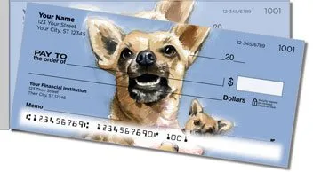 Dog Artwork Side Tear Personalized Checks