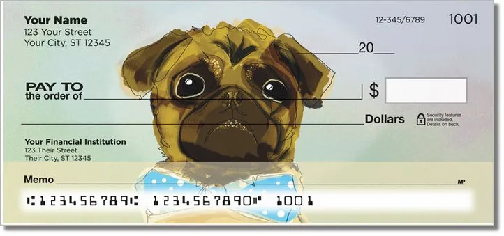 Dog Painting Personal Checks