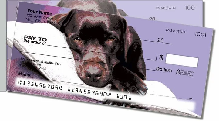 Dog Portrait Side Tear Personal Checks