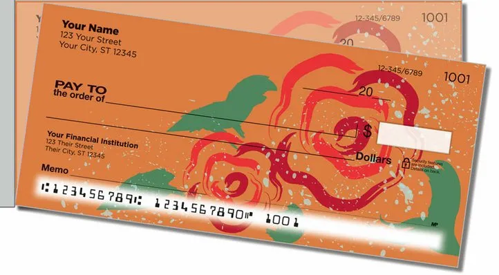 Double Blossom Side Tear Personal Checks