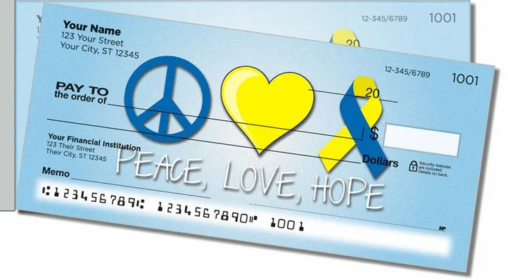 Down Syndrome Awareness Side Tear Personal Checks