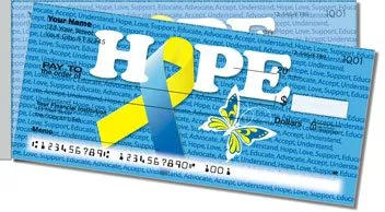 Down Syndrome Awareness Side Tear Design Checks
