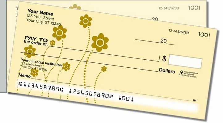 Easy-Going Flower Side Tear Personal Checks