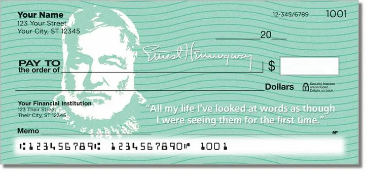 Ernest Hemingway Personal Checks