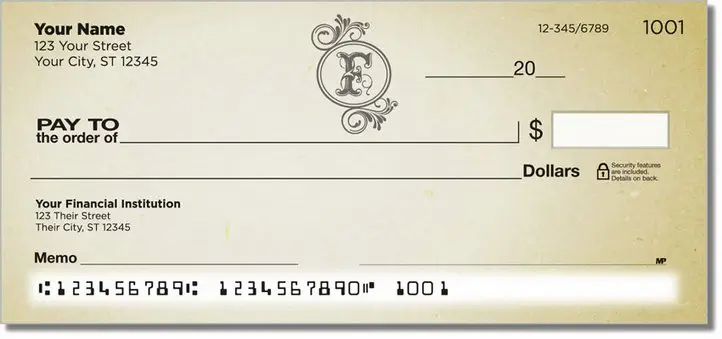 F Monogram Personal Checks