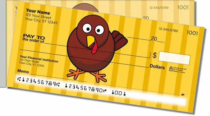 First Thanksgiving Side Tear Personal Checks
