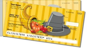 First Thanksgiving Side Tear Personalized Checks