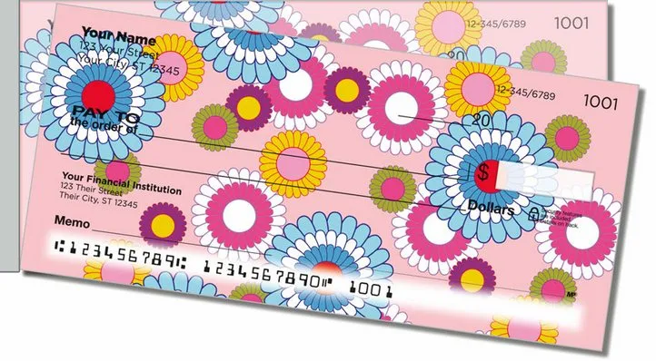 Flashback Flower Side Tear Personal Checks