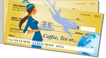 Flight Attendant Side Tear Personalized Checks
