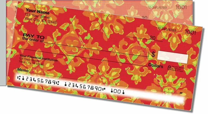 Floral Fabric Side Tear Personal Checks