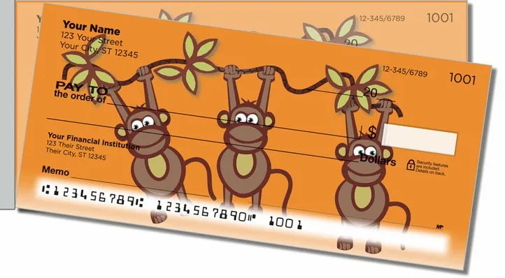 Funky Monkey Side Tear Personal Checks